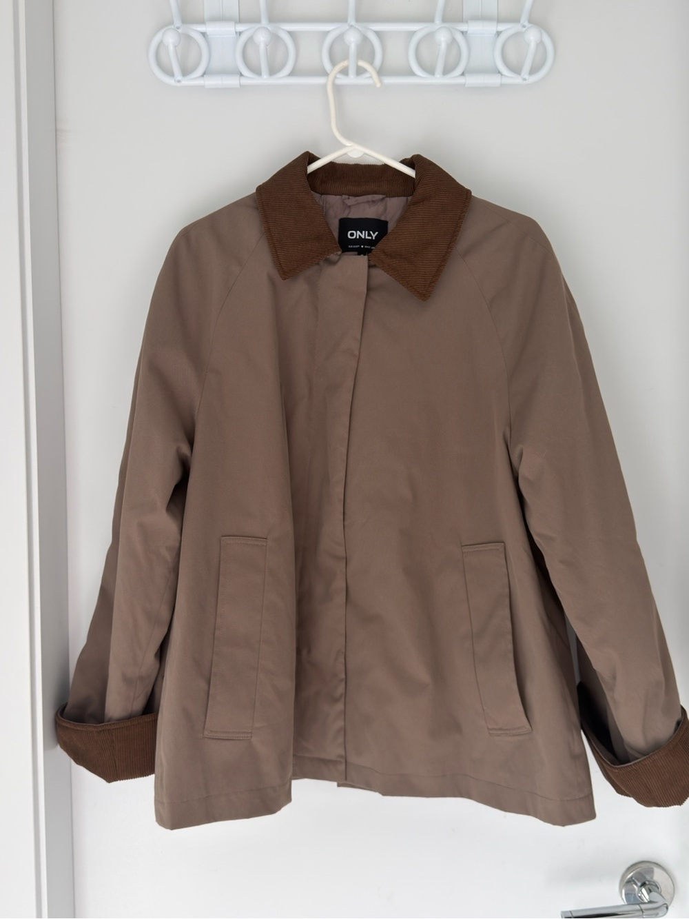 ONLY Taupe Jacket with Dark Brown Corduroy Collar